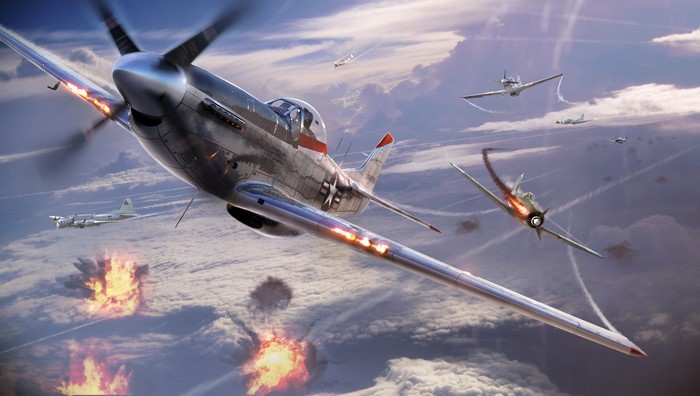 War Thunder: P-51 Mustang in aerial combat