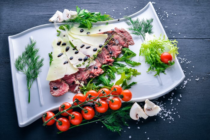 Beef Carpaccio with Parmesan and Cherry Tomatoes