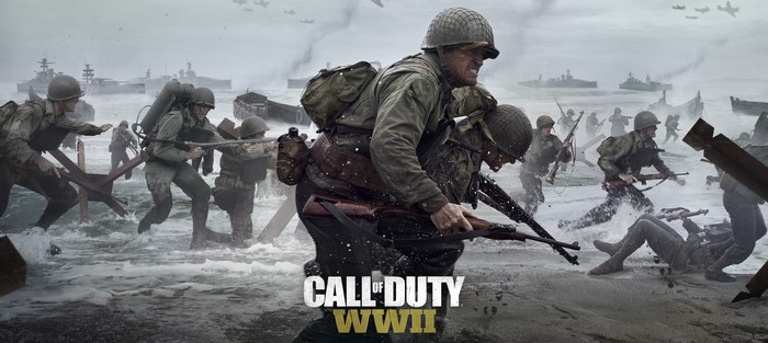 Call of Duty: WWII soldiers landing on a beach
