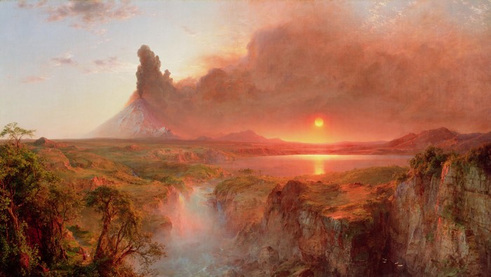 Cotopaxi Volcano Erupting at Sunset 4K