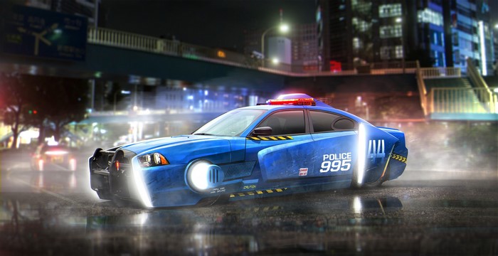 Futuristic Police Charger LX from Blade Runner 2049