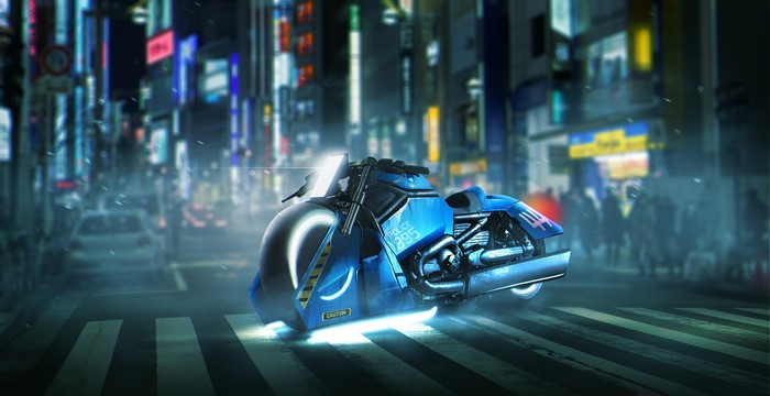 Blue Police Motorcycle from Blade Runner 2049