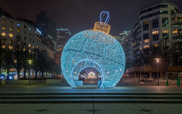 Giant Christmas Bauble Decoration in Paris