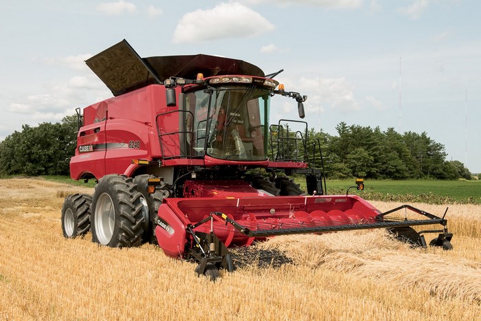 Red Case IH 8240 Combine Harvester in a Field