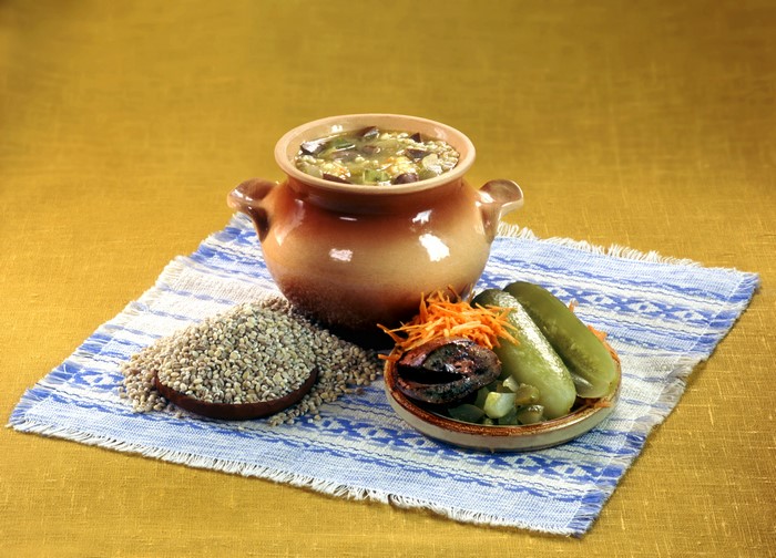 Soup with Grain and Pickles