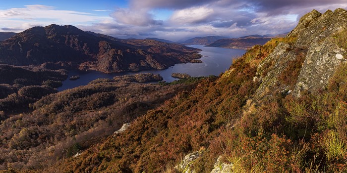 4K Trossachs National Park Scotland Autumn Landscape