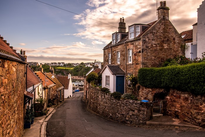 Village of Crail, Scotland, Houses and Road