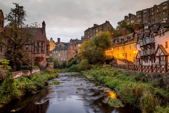 Dean Village, Scotland Houses and River