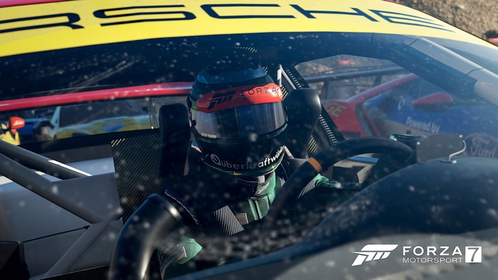 Porsche race car driver in Forza Motorsport 7