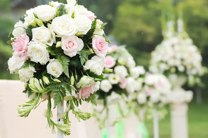 Bouquets of Roses and Freesia