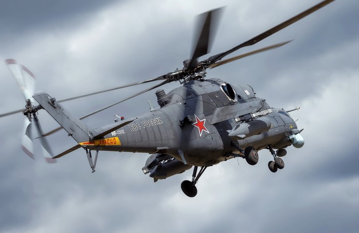 Russian Mi-35 Helicopter in flight