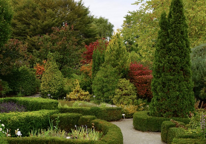 Botanical Gardens with Trees and Shrubs