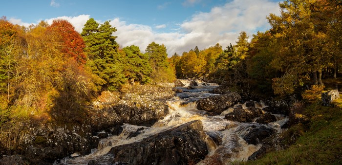 River Cassley in Scotland during Autumn