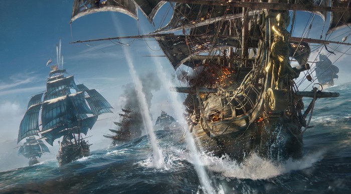 Pirates Ships Sailing Battle 4K