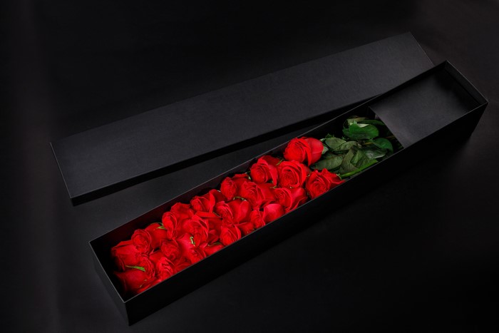 Red Roses in a Black Box