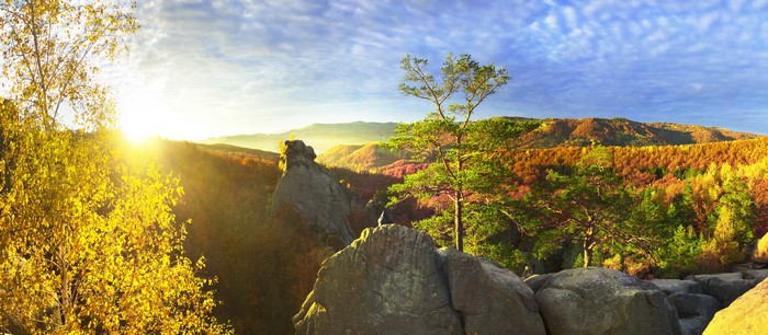 Autumn mountains and forests in Zakarpattia, Ukraine
