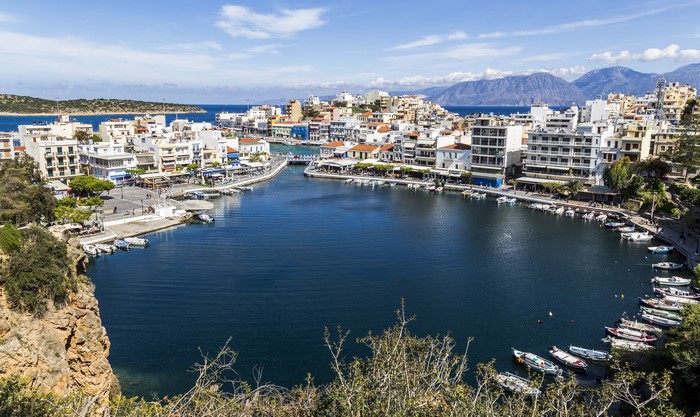 Ayios Nikolaos Crete Greece Boats in Bay