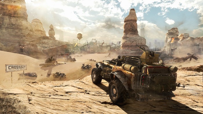 4K Crossout Post-Apocalyptic Desert Scene