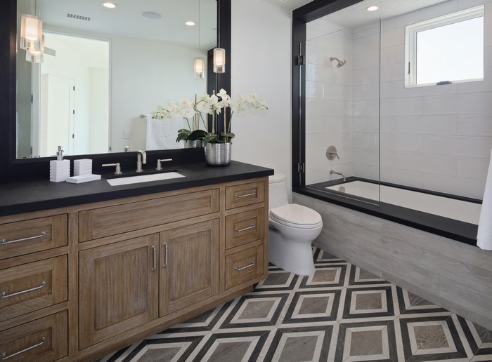 Modern Bathroom with Vanity and Bathtub