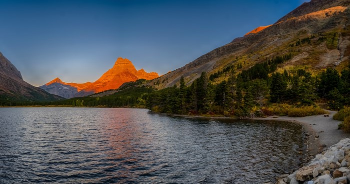 Swiftcurrent Lake and Mountains in Montana, USA
