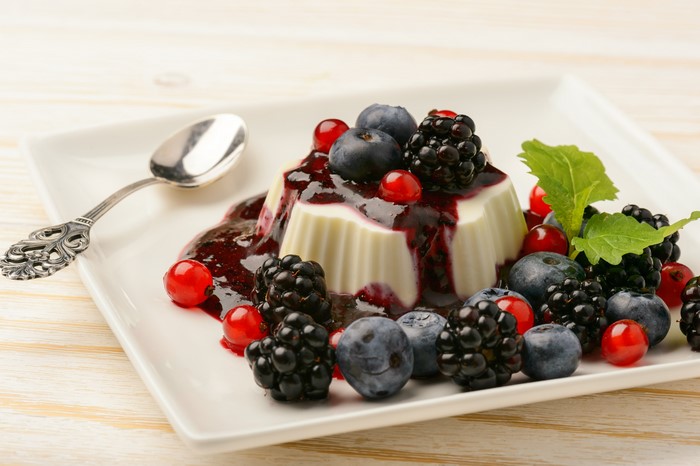Panna Cotta with Berries and Jam