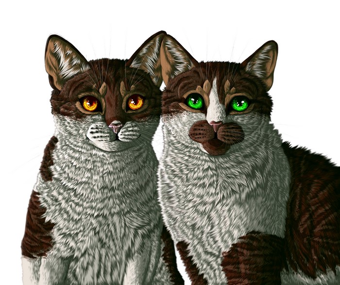Two cats painting art