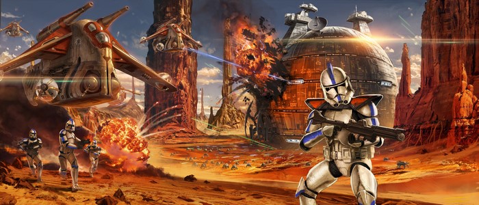 Clone Troopers Battle on Geonosis in Star Wars