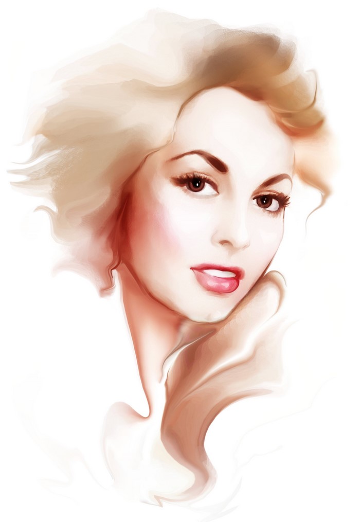 Painting Art of a Brown Haired Woman