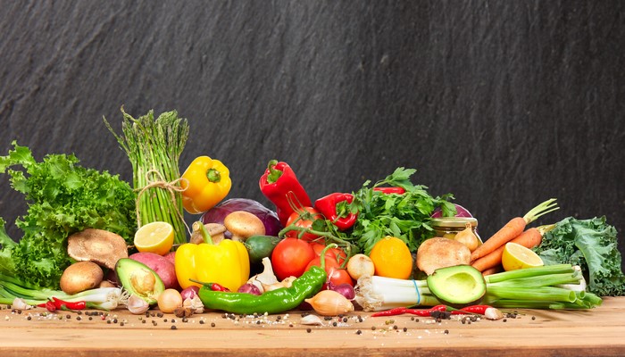 Assortment of Fresh Vegetables and Mushrooms