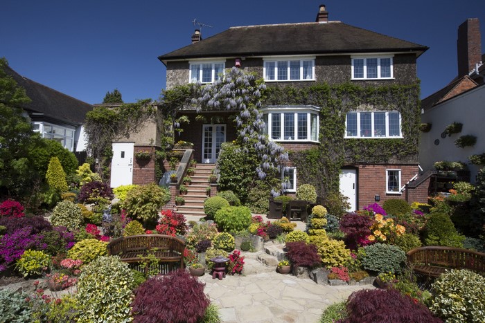 House with a vibrant garden in Walsall, England