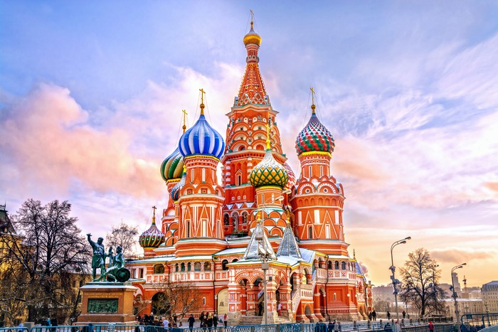 The Cathedral of Vasily the Blessed in Moscow 4K