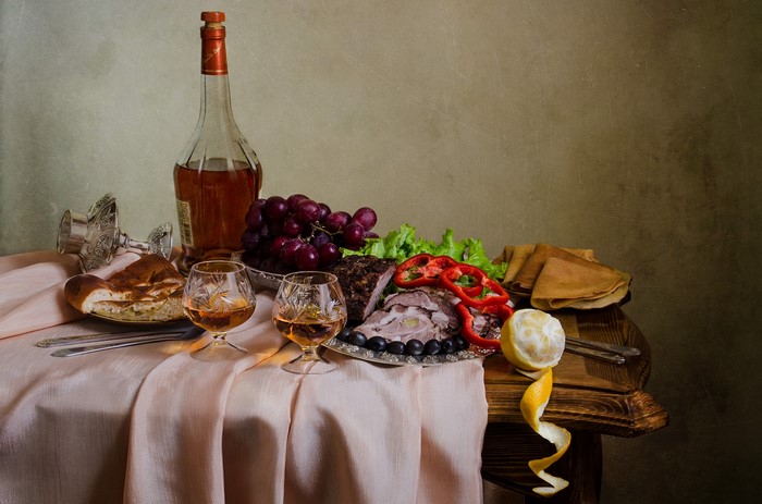 Still life with food and drink
