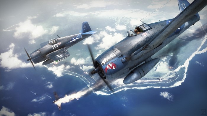 Grumman F6F Hellcat, Airplane, Fighter Airplane, Painting Art, American ...