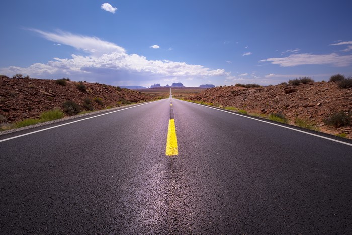 Road through Monument Valley, Arizona