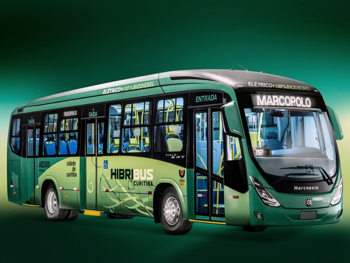 Marcopolo Viale BRT Hibribus electric bus in Curitiba