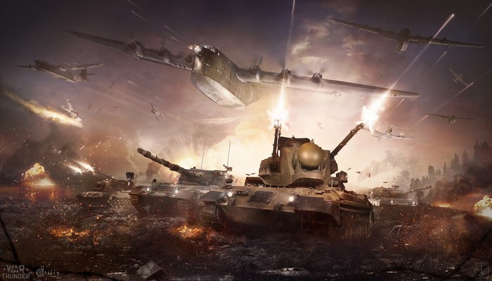 War Thunder Tanks and Airplanes in Battle