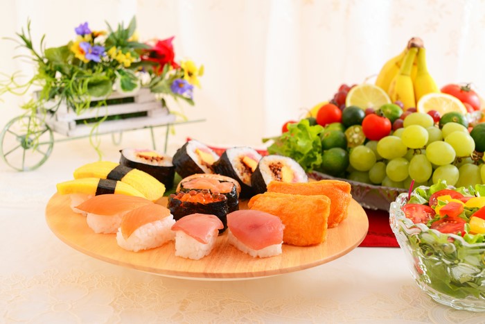 Sushi and Fruit Platter