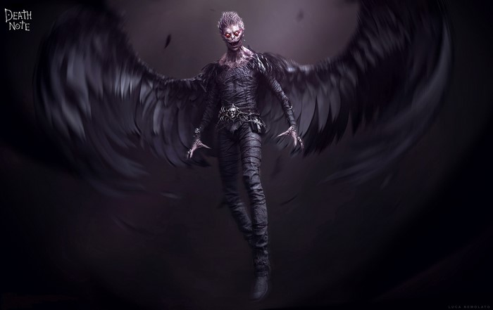 Ryuk from Death Note with black wings