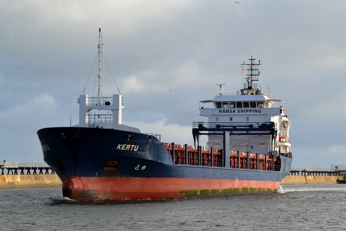 The Kertu container ship sailing