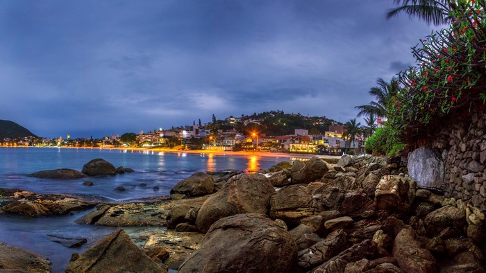 Bombinhas, Santa Catarina, Brazil Coastline at Dusk