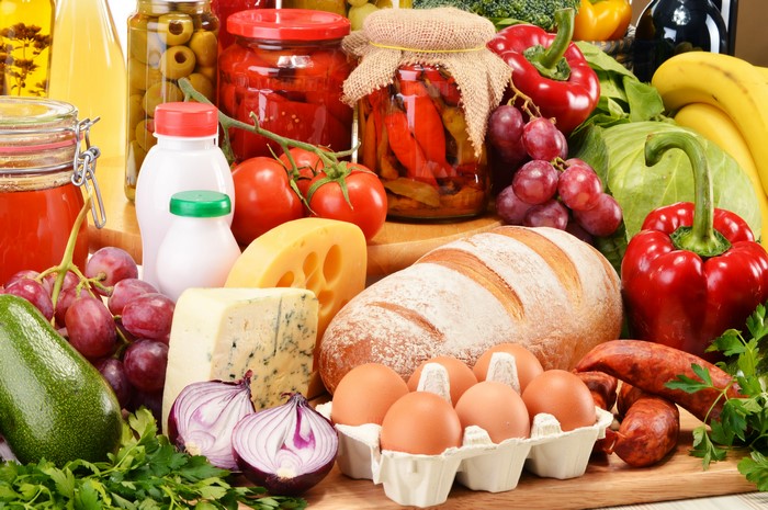 Fresh Farm Produce Still Life with Bread and Eggs