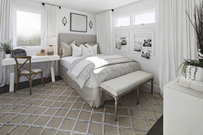Bedroom Interior Design with Bed and Carpet