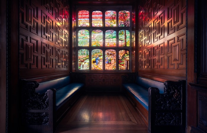 Stained glass window in Two Temple Place, London