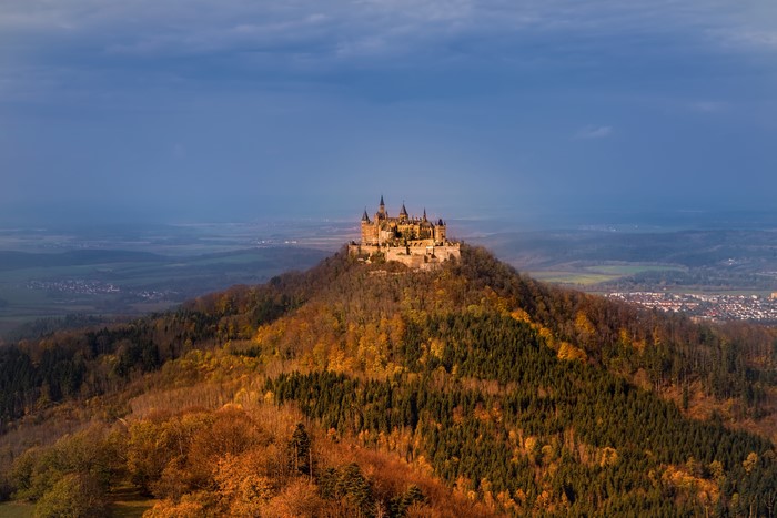 4K Hohenzollern Castle Germany Mountains Autumn