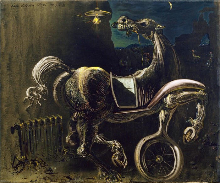 Debris of an Automobile Giving Birth to a Blind Horse by Salvador Dali