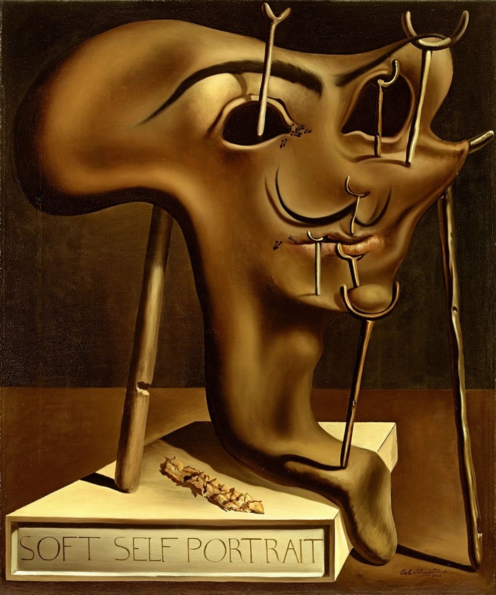 Soft Self-Portrait with Grilled Bacon by Salvador Dali