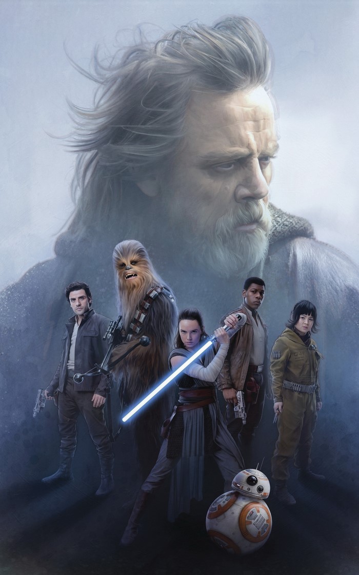 Star Wars: The Last Jedi characters with Luke Skywalker