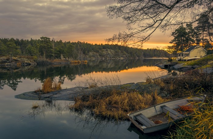 4K Sunrise Over a Swedish River Coast