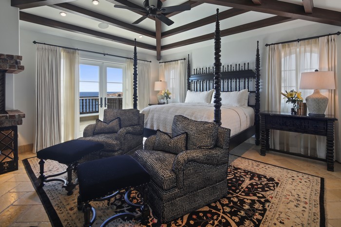 Bedroom with Four-Poster Bed and Ocean View