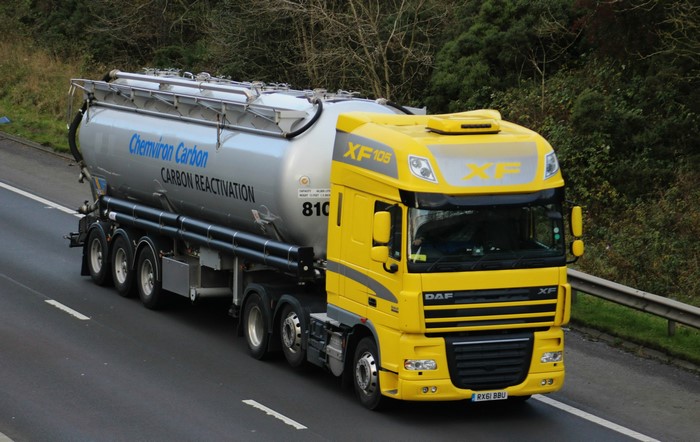 DAF XF 105 truck with Chemviron Carbon tanker